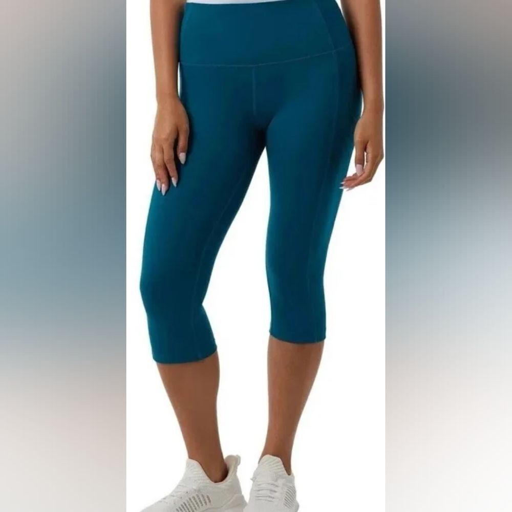 32 Degrees Teal Cropped Leggings